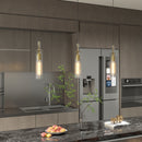 Gold Pendant Light Fixtures, 3 Pack Modern Pendant Lighting with Clear Striped Glass Shade, Hanging Pendant Lights Kitchen Island, Farmhouse Pendant Lighting for Dining Room Bedroom Bathroom