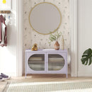 Luna Wide 2-Door Accent Cabinet with Fluted Glass