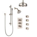 4-Spray Patterns Combo Rain Showerhead, with Body Jet Handshower in Brushed Nickel (Rough-in Valve Included)