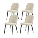 Beige Fabric Identities Chair with Metal Legs, Armless Chair Set of 4 for Kitchen, Restaurant, Living, Meeting Room