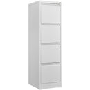 Steel Vertical File Cabinet with Lock, 4 Drawer, Metal Storage for A4/Legal/Letter Size, White
