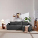 105' Cloud Sectional Couch with L-Shape Chaise,Modern Modular Sofa with Deep Seat, Upholstered Couches for Living Room Bedroom,No Assembly Required, (Corduroy Fabric),Grey