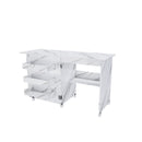 4-in-1 Folding Sewing Table with Lockable Wheels, Multi-Functional Craft Station, White MDF, 45.67 x 15.75 x 30.71 inches