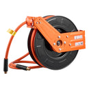 Retractable Air Hose Reel, 1/2 Inch x 65 FT Rubber Air Hose Max 300PSI, Auto Rewind Air-Compressor Hoses Reel with 5 ft Lead in, Ceiling/Wall Mount for Garage Workshops