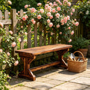 Backless Park Bench,Patio Loveseat,Outdoor Wooden Bench