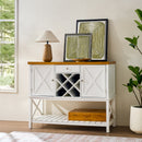 Bar cabinet Console Table with 2-Door Cabinet & 1 Drawers, Coffee Bar, Wine rack,Entryway Table with Storage Shelf, Sofa Tables Buffet Sideboard for Kitchen, Hallway, Dining, Living Room, White