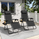Zero Gravity Folding Lounge Chair, 300lb Capacity Recliner with Headrest & Removable Tray, 90-170° Adjustable, Portable for Patio Beach Camping Indoor Outdoor Use