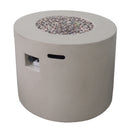 Light Grey Magnesium Oxide 31' Round Fire Pit with 40,000 BTU for Patio Use