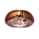 20' Semicircle Modern Flush Mount Fan Light,Ceiling Fans with Lights(NO INCLUDED BULBS) and Remote Control, 6 Speeds, Quiet DC Motor For Living room, Bedroom,Kitchen----Wood
