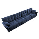 Modern 4-Seater Sofa, Solid Wood Frame in Premium Chenille, High-Resilience Cushions, Versatile Seating in Blue
