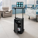 Sit-to-Stand Rolling Adjustable Laptop Cart With Storage, Black