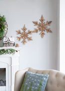 21.7x 21.7' Large Fir Wood Snowflake Ornaments, Hanging Home Decor Accents for Christmas Tree, Wall Art, Holiday Display, Set of 2