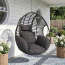 EGG CHAIR, BLACK, WATER PROOF, STAND WITH 350 LBS
