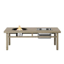 47' 3-in-1 Outdoor Aluminum Beige Propane Fire Pit Table 50,000 BTU with Ice Bucket, Rust-Proof Aluminum Frame and Stainless Steel Burner