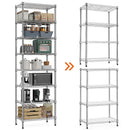 8 Tier 2000 lbs Storage Rack Metal Wire Shelving Unit, Storage Standing Shelf Organizer for Laundry Bathroom Kitchen Pantry Closet Garage Utility Room, Chrome 13.8' D x 23.6' W x 79.5' H