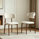 Dining chair 2-piece set. Suitable for kitchen dining table. Medieval modern farmhouse soft cushioned linen dining chairs with metal legs, beige seat cushion.