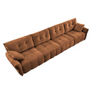 Modern 4-Seater Sofa with Solid Wood Frame, High-Resilience Cushions, in Burnt Orange Chenille