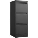 Durable Metal 3 Drawer File Cabinet with Lock for Office Storage, Black, 14.65x17.71x40.50 inches
