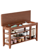 100% solid wood front door shoe rack, closet solid wood shoe bench, load-bearing 550 pounds, entryway, hallway, hallway shoe rack with space for boots