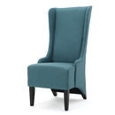 Alight Upholstered Dining Chair with High Back and Birch Wood Legs, Teal