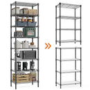 8 Tier 2000 lbs Storage Rack Metal Wire Shelving Unit, Storage Standing Shelf Organizer for Laundry Bathroom Kitchen Pantry Closet Garage Basement Utility Room, Black 13.8' D x 23.6' W x 79.5' H