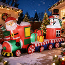 Inflatable Christmas Train with Santa, Snowman & Penguin – Festive LED-Lit Outdoor Yard Decor for Holiday Cheer