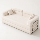 Folding Sofa Bed, Corduroy Convertible Sofa Bed, Modular Sectional Sleeper Sofa, No Assembly Boneless Couch for Living Room, Memory Foam Floor Cloud Couch with Removable Slipcovers & Cylindrical Headr
