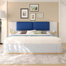 Queen Size Upholstered Platform Bed with Panel, Platform Bed Frame with Anti-Collision Soft Rounded Corners, Stable and Solid, No Box Spring Needed, Easy Assembly, Grey