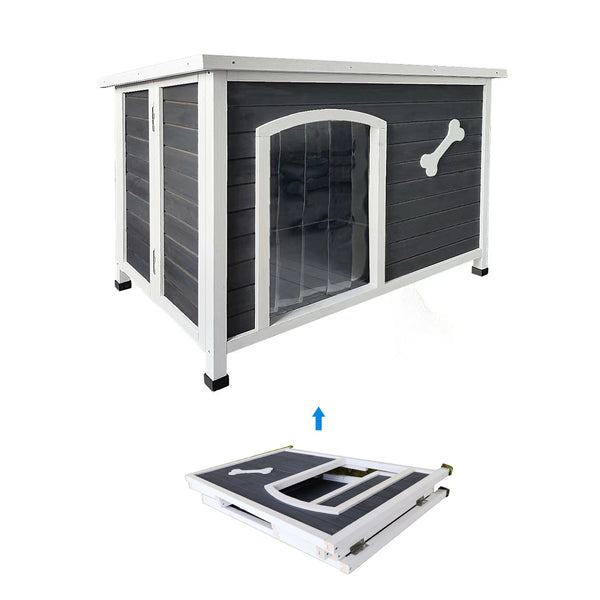 40.55' Wooden Folding Dog House,Outdoor Waterproof Dog Cage,Indoor Solid Wood Outside Dog Shelter Kennel Easy to Assemble