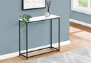 Accent Table, Console, Entryway, Narrow, Sofa, Living Room, Bedroom, White Laminate, Black Metal, Contemporary, Modern