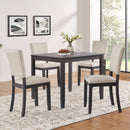 Modern 4 Person Dining Table Set with 4 Chairs, Dining Table Set for 4 People, 5-piece Wooden Dining Table Set for Living Room, Kitchen and Dining Room, Antique Black + Beige