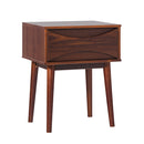 Solid Wood Nightstand with Drawer and Tapered Legs by Walker Edison