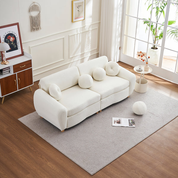 Modern Sofa for Living Room, 84' Green Chenille Sofa Couch, Sectional Love Seat Couch, Upholstered Sofa for Apatment Bedroom Home Office