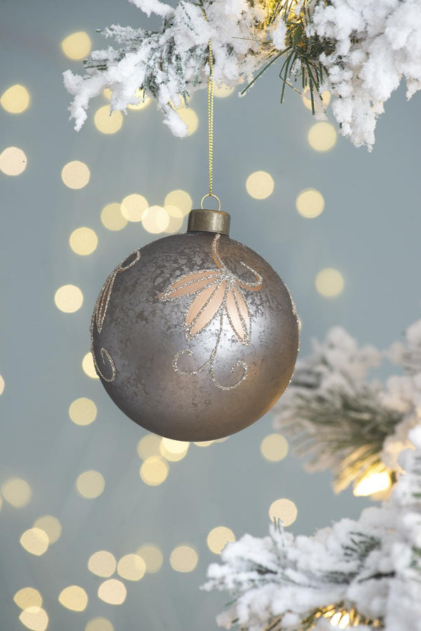 D3.9' Christmas Ball Ornaments, Glass Decorative Hanging Ball Christmas Tree Ornaments for Holiday Party Decorations, Set of 6