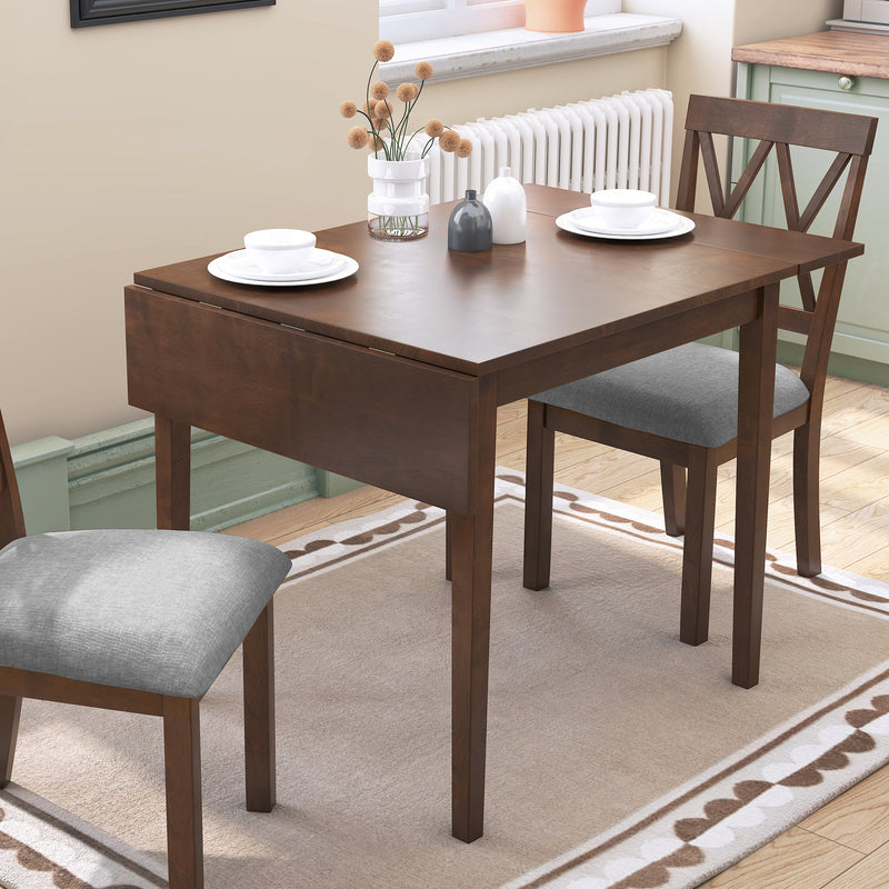 29'- 45' Extendable Dining Table for 4, Folding Kitchen Table with Rubberwood Legs, Space-Saving Dinner Table for Living Room, Kitchen, Dining Room, Small Space (Only Table)