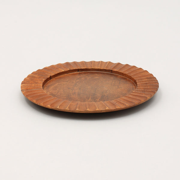 Handcrafted 13' Wood Brown Charger Plate| Wooden Dinning Placemat|Artisan Wood Tableware
