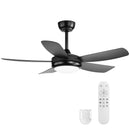42 inch Ceiling Fans with Lights, Quiet DC Motor, Screw-Free for Blade Installation Reversible Ceiling Fan with Remote Control for Bedroom/Living Room-Black