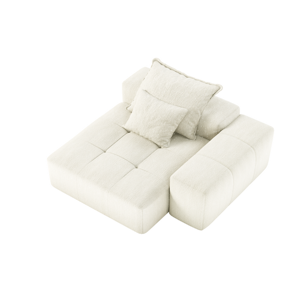 Modern Oversized Modular Sectional Sofa,Sparkling Chenille Fabric Soft Cushion Sofa with 2 Pillows,DIY Combination Tufted Sofa,No Assembly Required