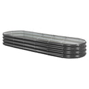 Metal Raised Garden Bed, 8 x 2 x 1 ft Oval Outdoor Galvanized Planter Garden Box, Open Bottom Design, Large Planter Raised Bed for Growing Vegetables, Flowers, Herbs, and Succulents, Dark Gray