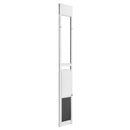 Dog Door for Sliding Glass Door, 75 7/8' to 80 11/16' Adjustable Height, Aluminum Alloy Frame with Flap and Rotating Hinge, Lock Design, for Large-Sized Dogs, Sliding Glass Pet Doors for Renters