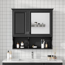30 Inch Mirror Medicine Cabinet with Open Shelves, Wall Mounted Home Storage with Doors & Mirror, Adjustable Shelf, Bathroom Storage Cabinet over Toilet