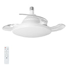 Bulb-Type Small Size Ceiling Fan With Retractable Blades, Indoor  Ceiling Fan With Light with Remote Control, Noiseless Reversible Motor, 6 Speed ,3 for Patio Living Room, Bedroom, Office,Indoor