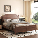 Full Size Platform Bed Frame with Headboard & Footboard,No Box Spring Bed Frame, Modern Farmhouse Bed, Full Size, Dark Brown