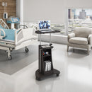 Sit-to-Stand Rolling Adjustable Height Laptop Cart With Storage, Graphite