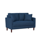 Contemporary Love Seat Blue Fabric Upholstered Plush Cushion Tufted Detail Living Room Furniture 1pc