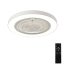Indoor Ceiling Fans with Kit ,LED Light Source and Remote Control, 3000-6500K Dimmable Modern Flush Mount LED Fan Light, 6 Speeds, Quiet DC Motor For Living room, Bedroom,Kitchen----Matte White