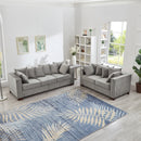 Modern Design Living Room Sofa 2+3 Seater Square armrest with Silver Nails Decoration Upholstered Velvet Couch Grey