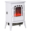 HOMCOM 22' Free standing Electric Fireplace Stove, Fire Place Heater with Realistic Flame Effect, Overheat Safety Protection, 750W / 1500W, White
