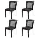 Outdoor Dining Chairs Set of 4, Stackable Chairs with UV-Resistant PE Rattan and Steel Frame, for Patio, Garden, Balcony, Supports 400lbs