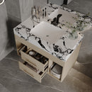 29.9' Modern Floating Bathroom Vanity with Sintered Stone Top Ceramic Undermount Sink Wall-Mounted for Small Bathrooms, Apartment